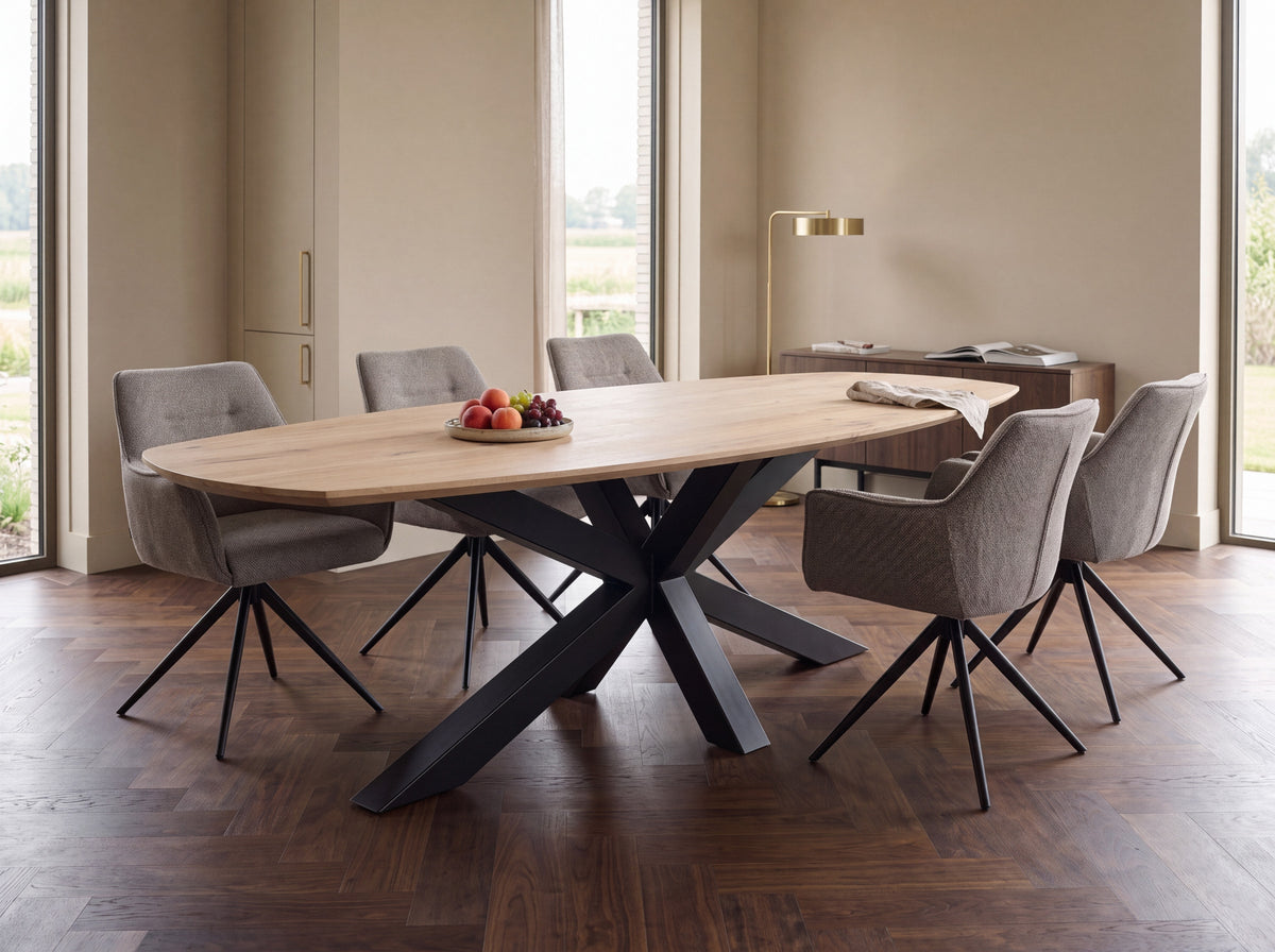 Zweeds ovale eiken eettafel Charlotta