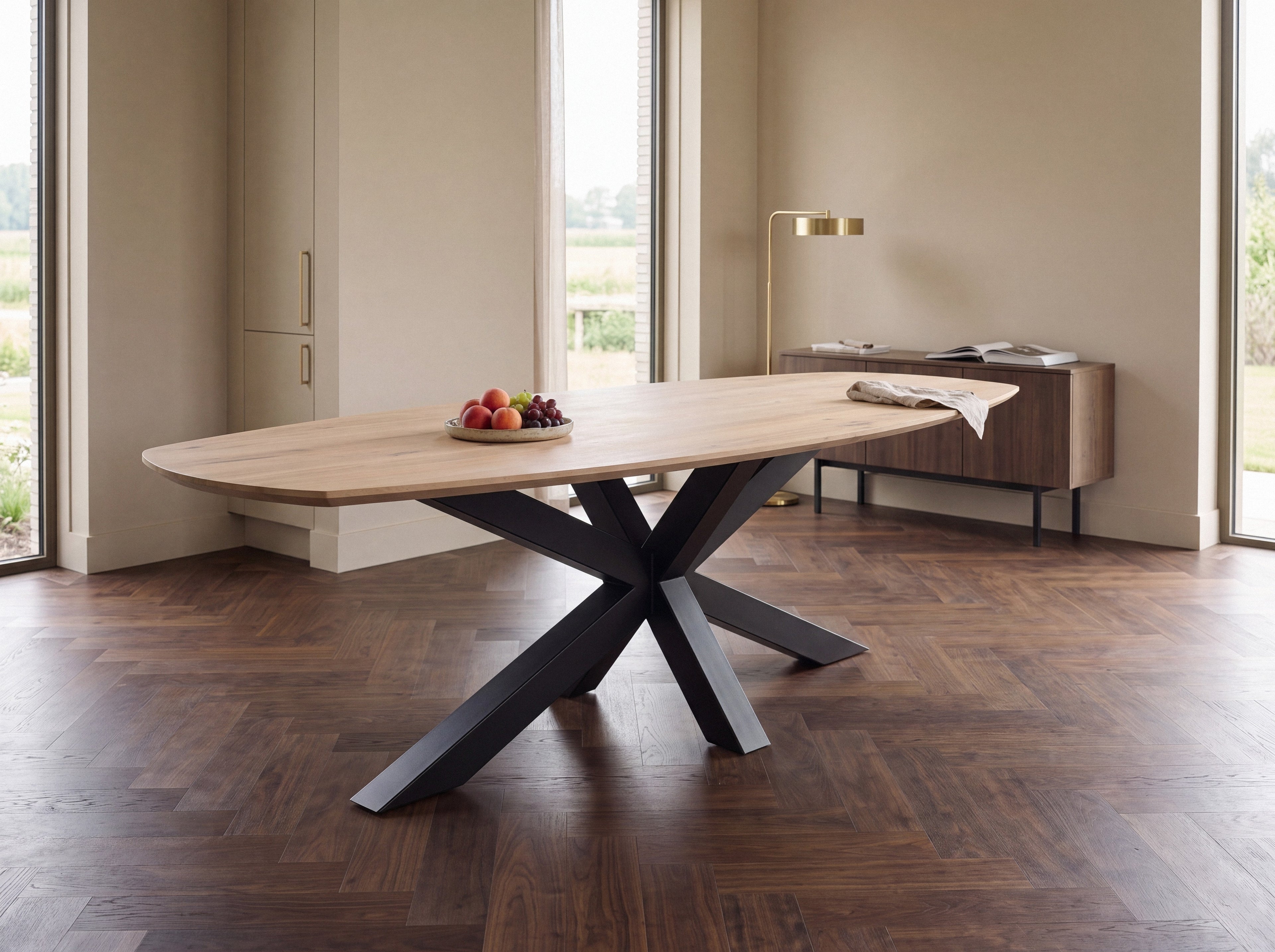 Zweeds ovale eiken eettafel Charlotta