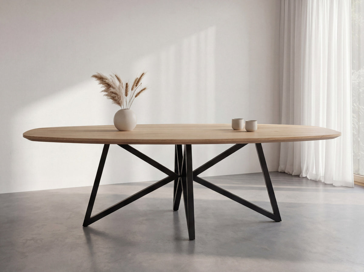 Zweeds ovale eiken eettafel Arnora