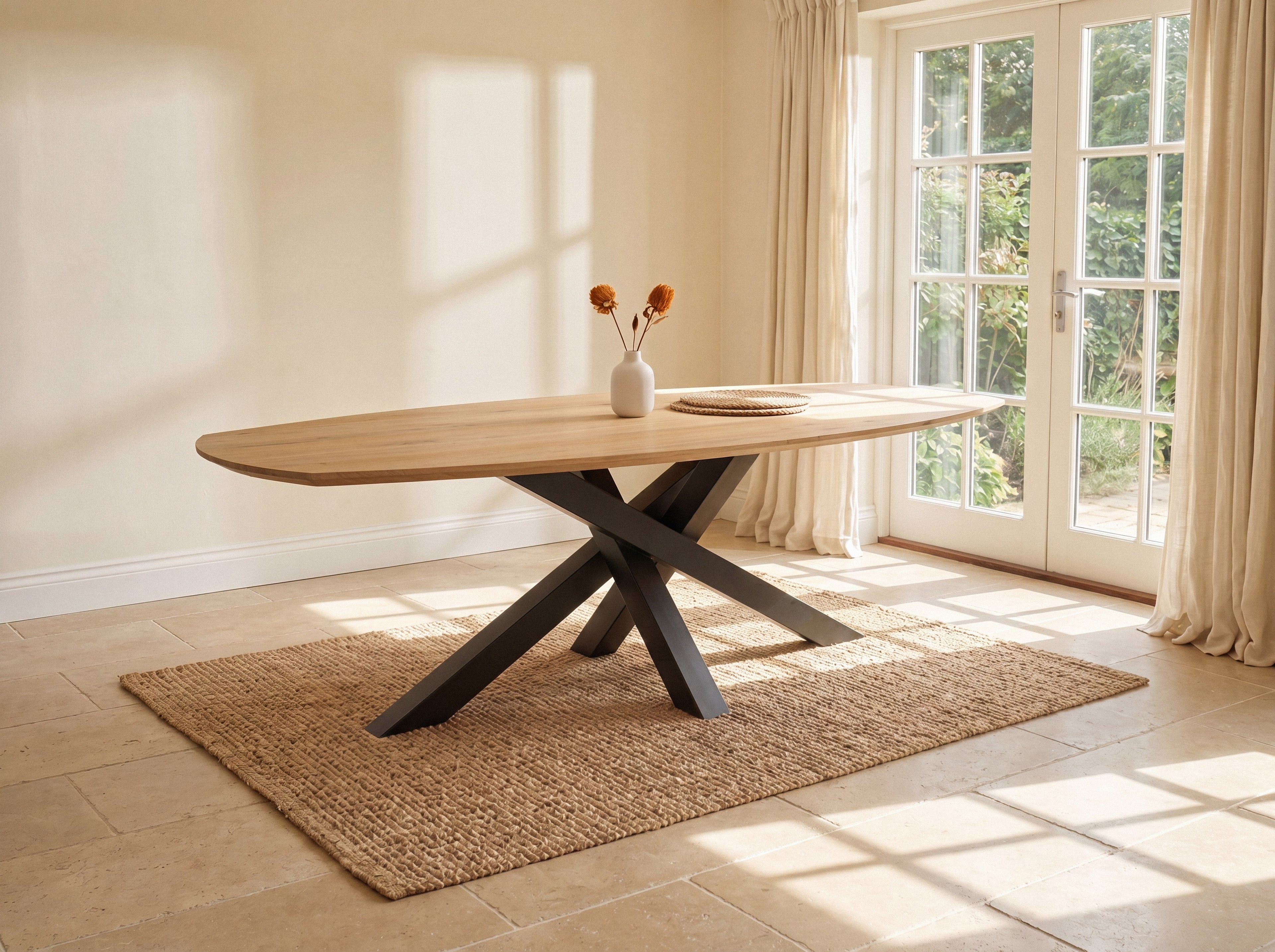 Zweeds ovale eiken eettafel Esben