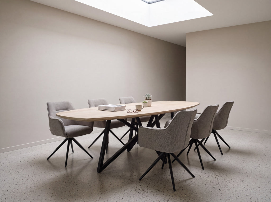 Zweeds ovale eiken eettafel Arnora