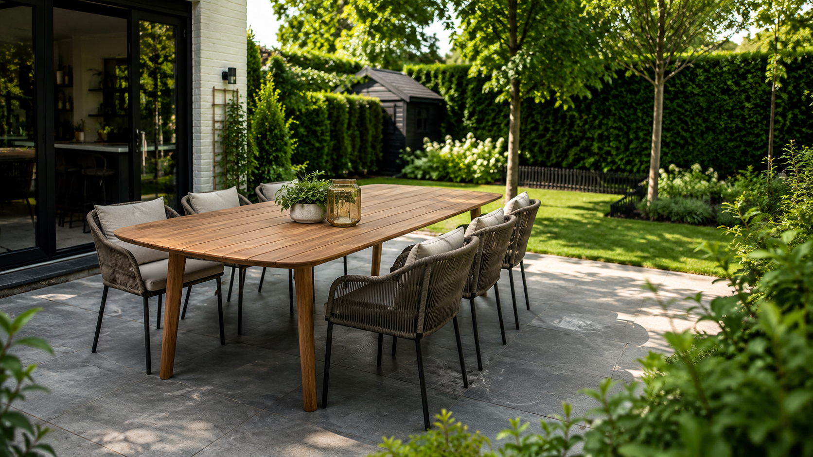 Buitentafel Deens ovaal guyana teak massief