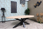 Ovale eiken eettafel Sigrid rechte rand