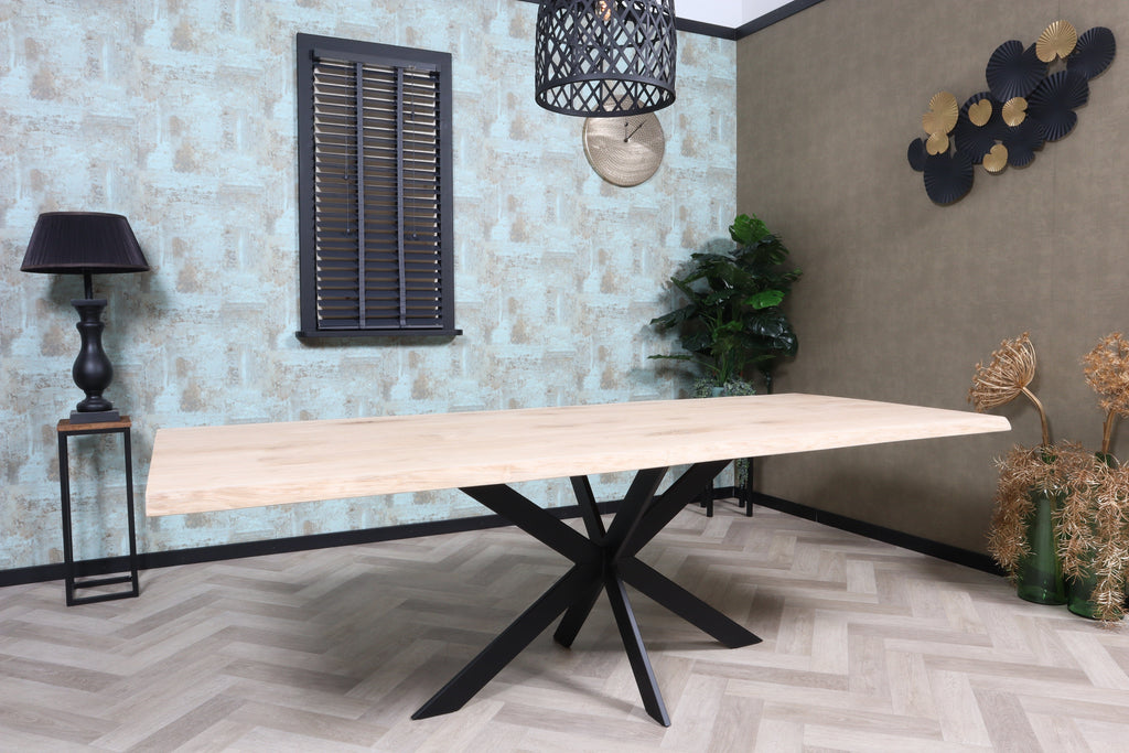 Eiken boomstam eettafel Claes