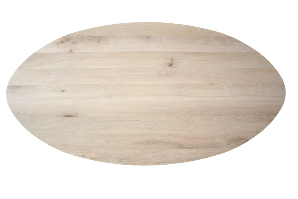 Ovale eiken eettafel Knud facet rand
