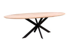 Ovale eiken eettafel Knud facet rand