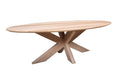 Ovale eiken eettafel Floki facet rand