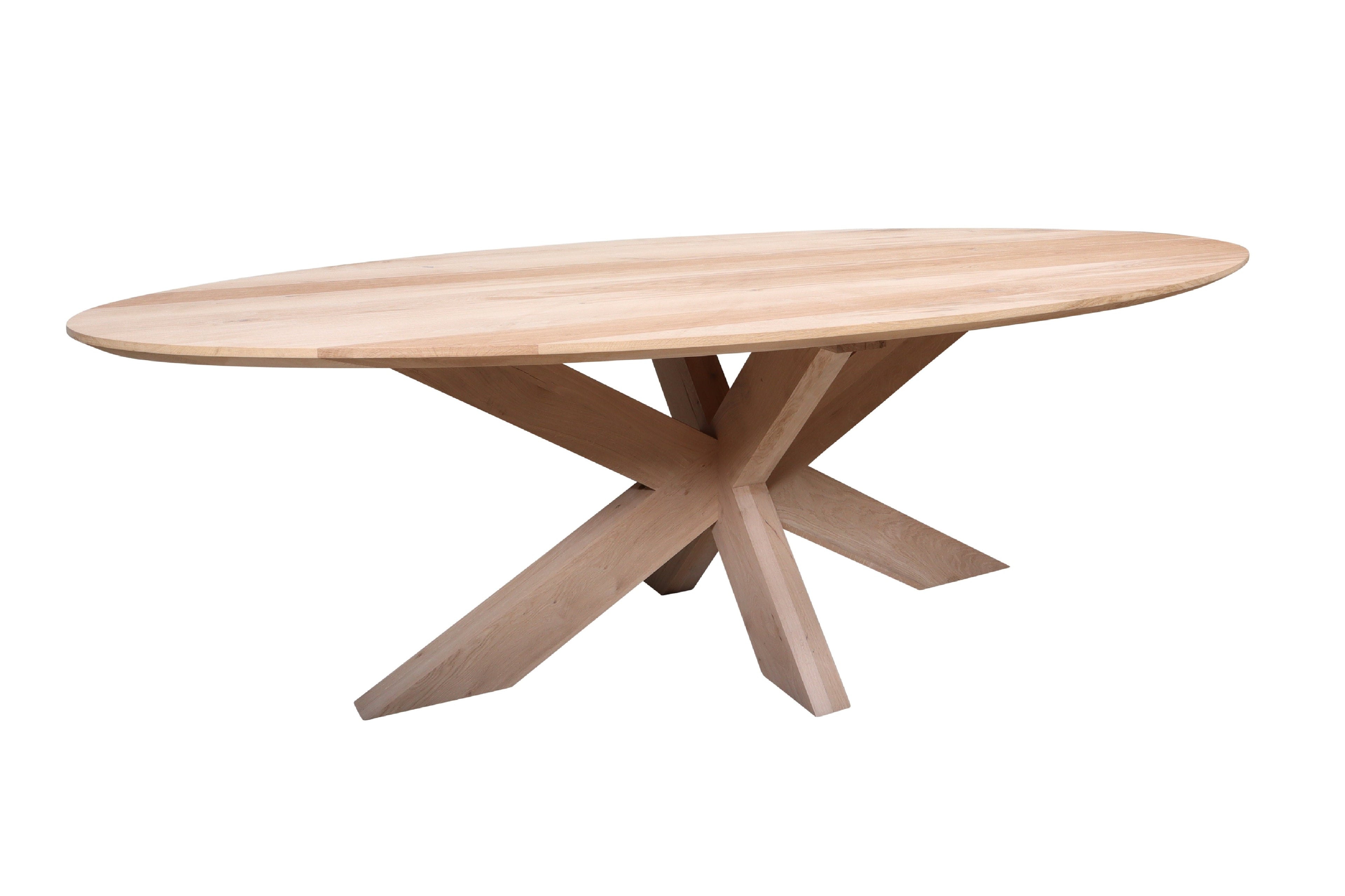 Ovale eiken eettafel Floki facet rand