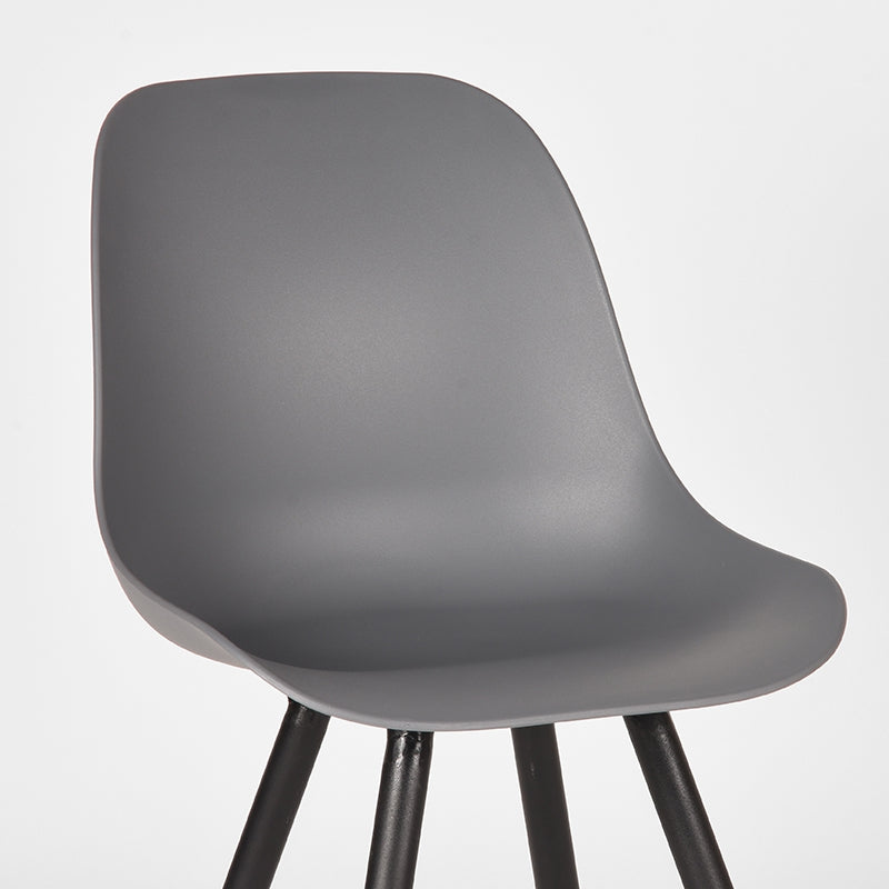 Eetkamerstoel Monza - Antraciet - PP - Zwart Metalen Frame