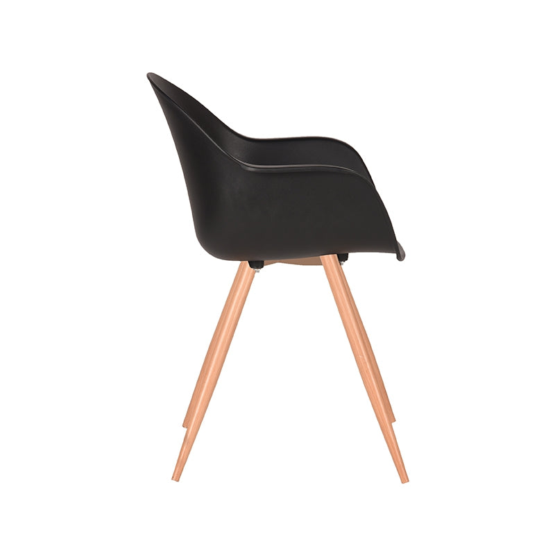 Eetkamerstoel Parma - Zwart - PP - Naturel Houtlook Frame