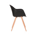 Eetkamerstoel Parma - Zwart - PP - Naturel Houtlook Frame