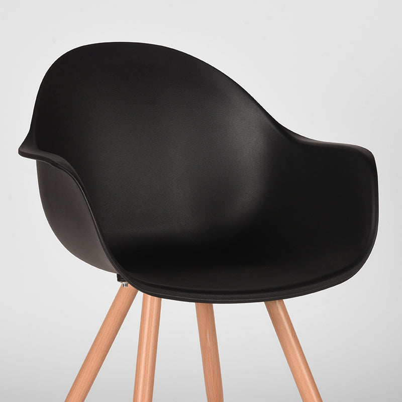 Eetkamerstoel Parma - Zwart - PP - Naturel Houtlook Frame