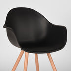 Eetkamerstoel Parma - Zwart - PP - Naturel Houtlook Frame