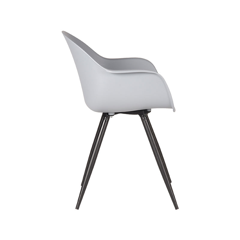 Eetkamerstoel Luca - Grijs - PP - Zwart Metalen Frame
