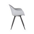Eetkamerstoel Luca - Grijs - PP - Zwart Metalen Frame