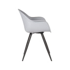 Eetkamerstoel Luca - Grijs - PP - Zwart Metalen Frame