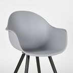 Eetkamerstoel Luca - Grijs - PP - Zwart Metalen Frame