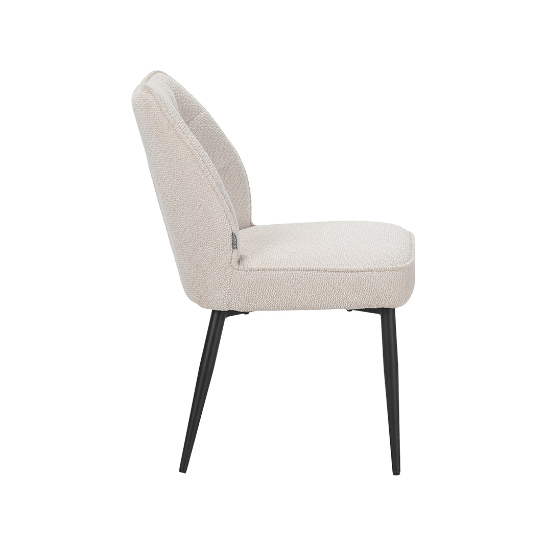 Eetkamerstoel Liam - Naturel - Geweven - Zwart Metalen Frame