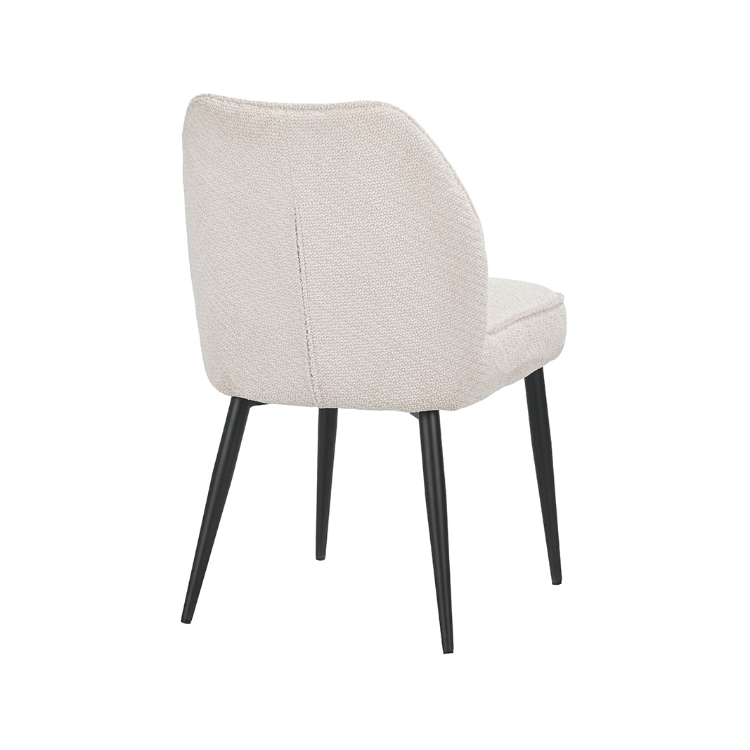 Eetkamerstoel Liam - Naturel - Geweven - Zwart Metalen Frame