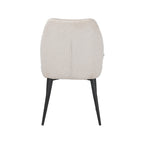 Eetkamerstoel Liam - Naturel - Geweven - Zwart Metalen Frame
