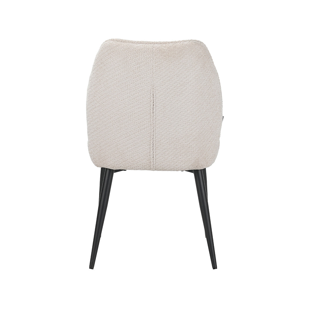 Eetkamerstoel Liam - Naturel - Geweven - Zwart Metalen Frame