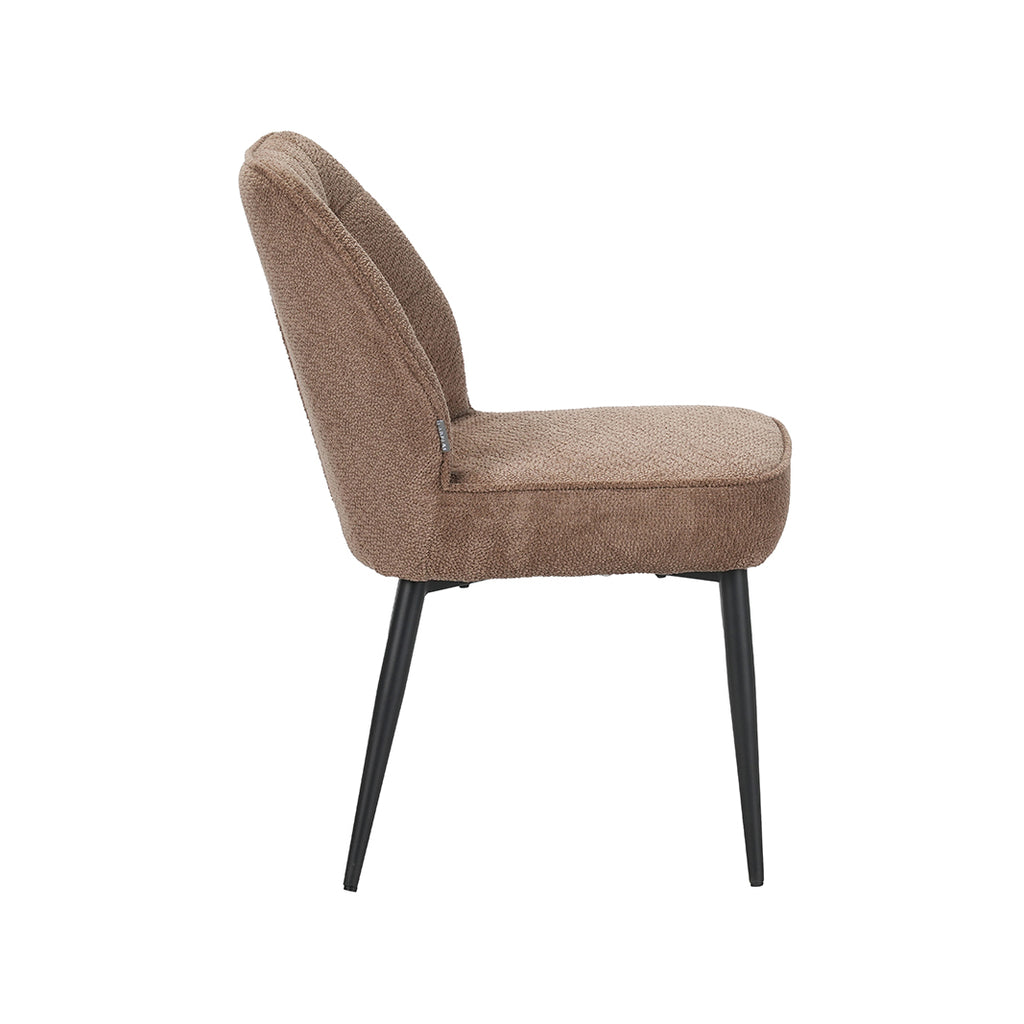 Eetkamerstoel Liam - Taupe - Egon - Zwart Metalen Frame
