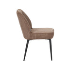 Eetkamerstoel Liam - Taupe - Egon - Zwart Metalen Frame