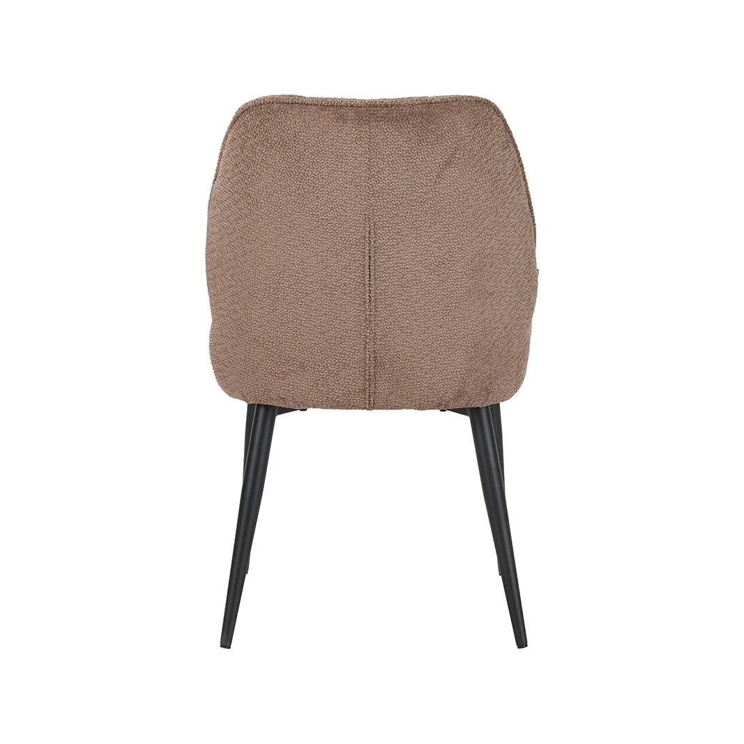 Eetkamerstoel Liam - Taupe - Egon - Zwart Metalen Frame
