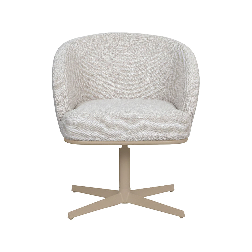 Eetkamerstoel Cannes - Naturel - Boucle - Taupe Metalen Frame