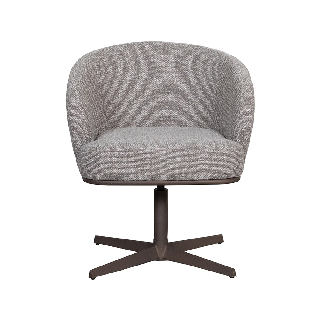 Eetkamerstoel Cannes - Mushroom - Boucle - Brons Metalen Frame