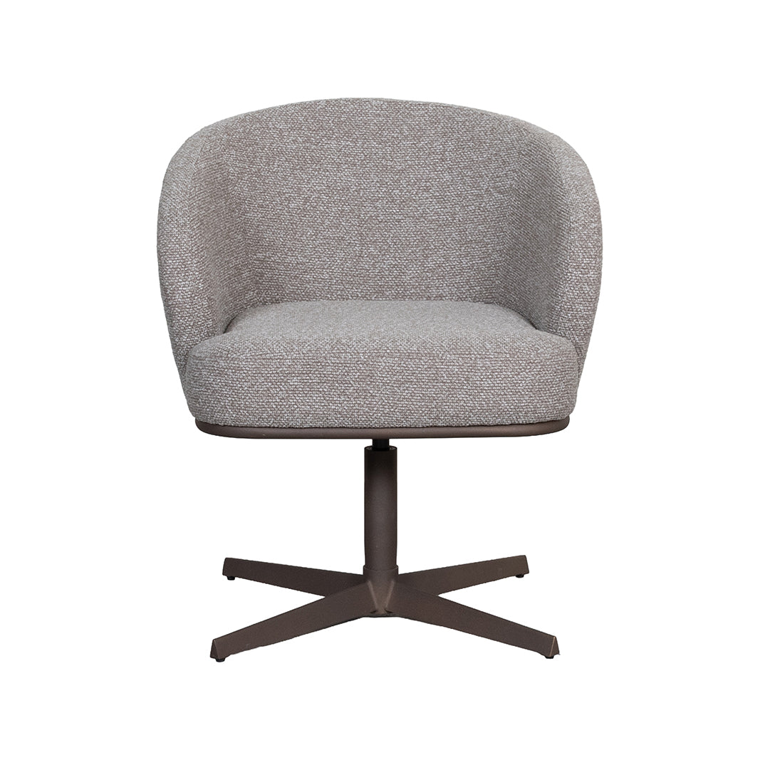 Eetkamerstoel Cannes - Mushroom - Boucle - Brons Metalen Frame