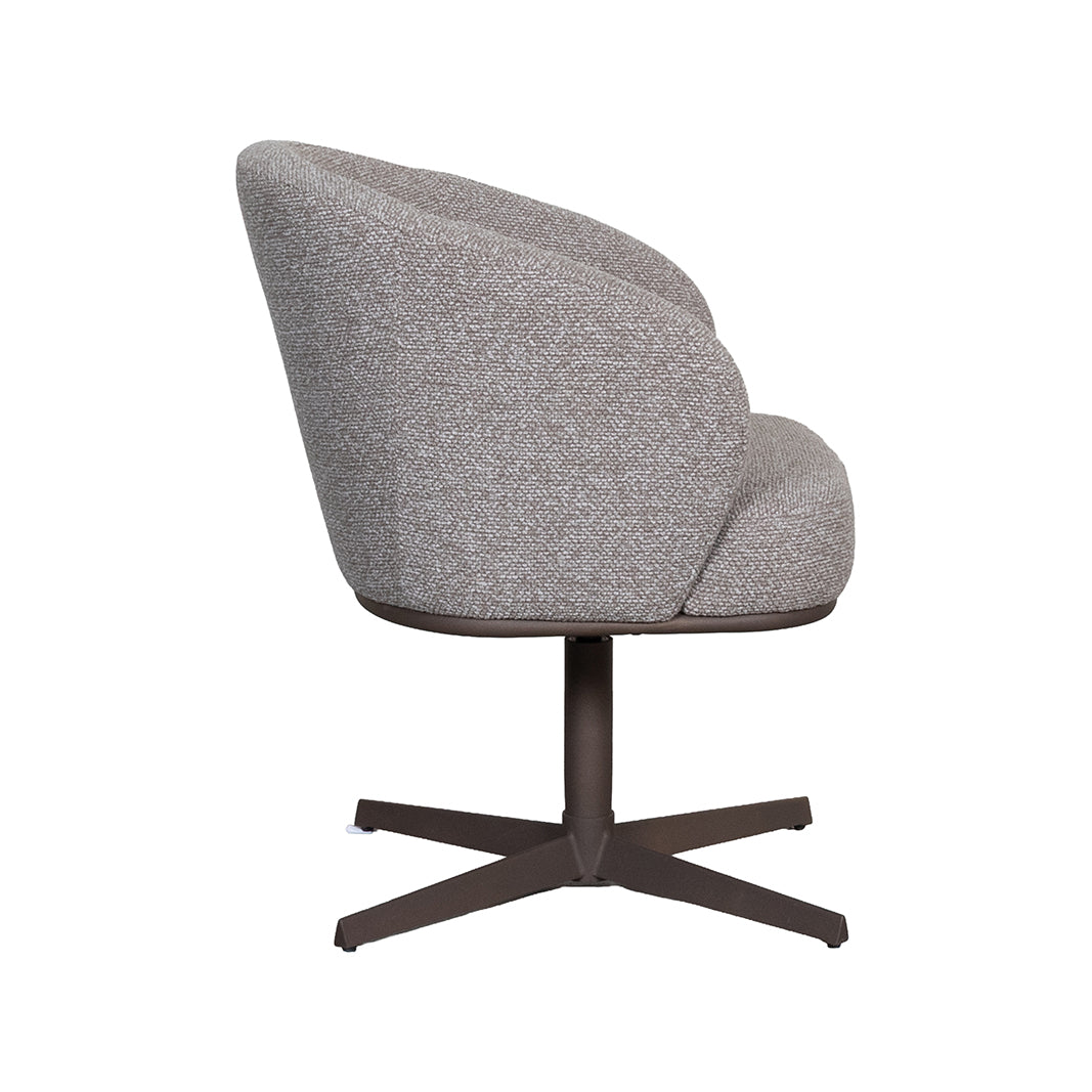 Eetkamerstoel Cannes - Mushroom - Boucle - Brons Metalen Frame