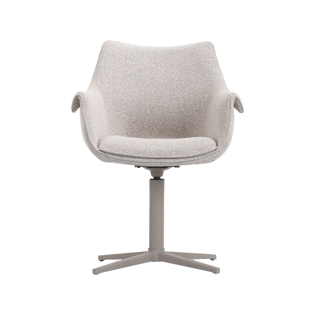 Eetkamerstoel Nozomi - Naturel - Royal Boucle - Taupe Metalen Frame