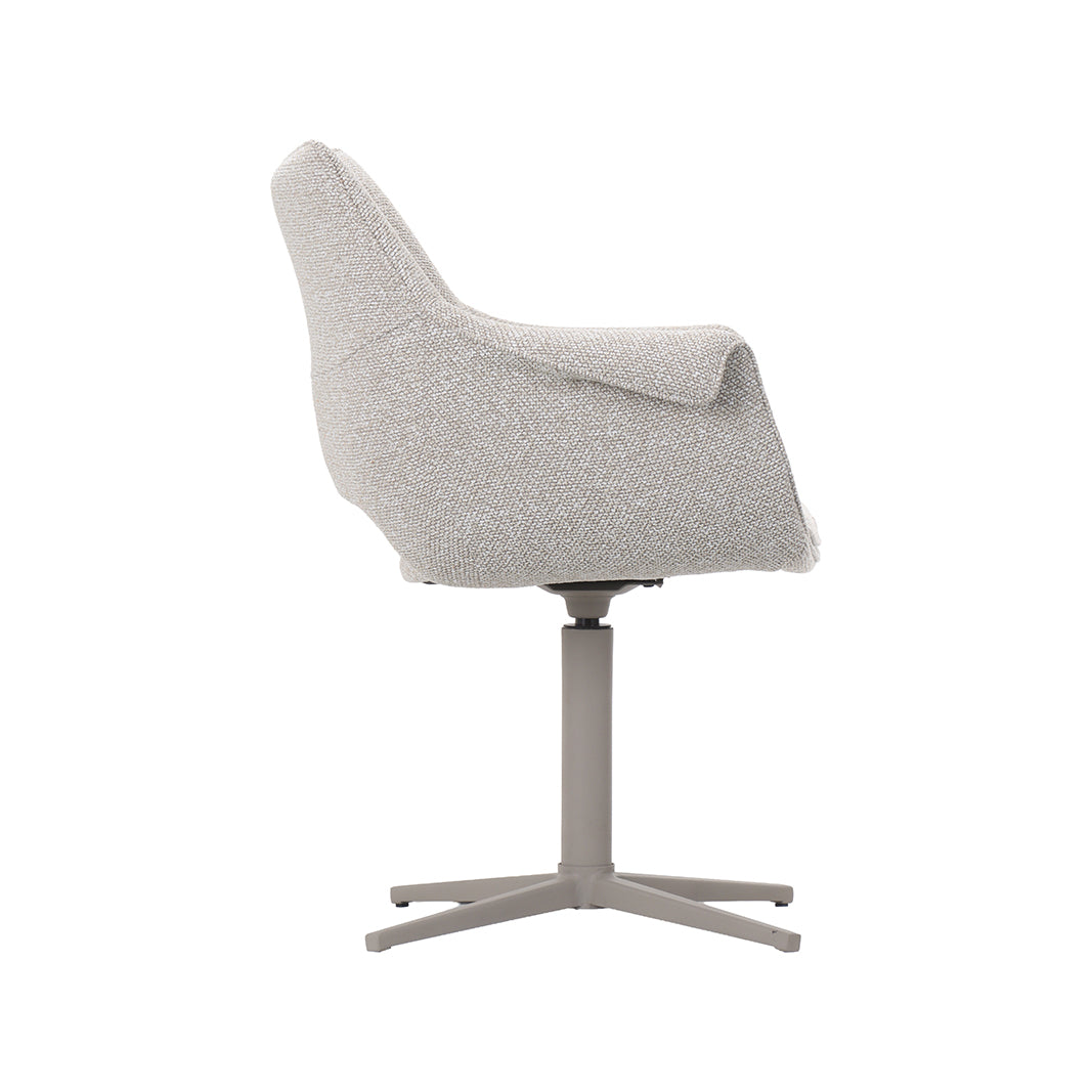 Eetkamerstoel Nozomi - Naturel - Royal Boucle - Taupe Metalen Frame