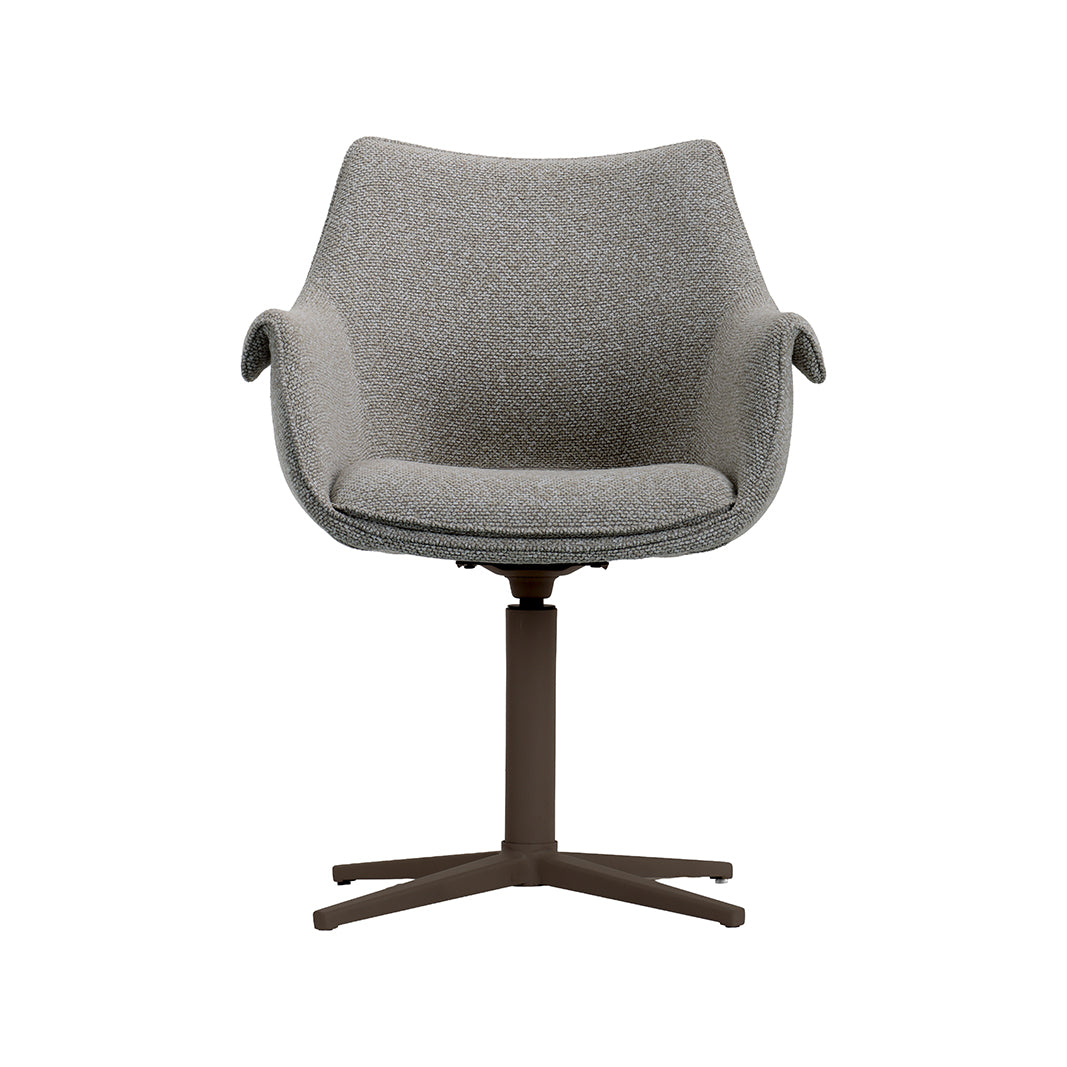 Eetkamerstoel Nozomi - Mushroom - Royal Boucle - Brons Metalen Frame