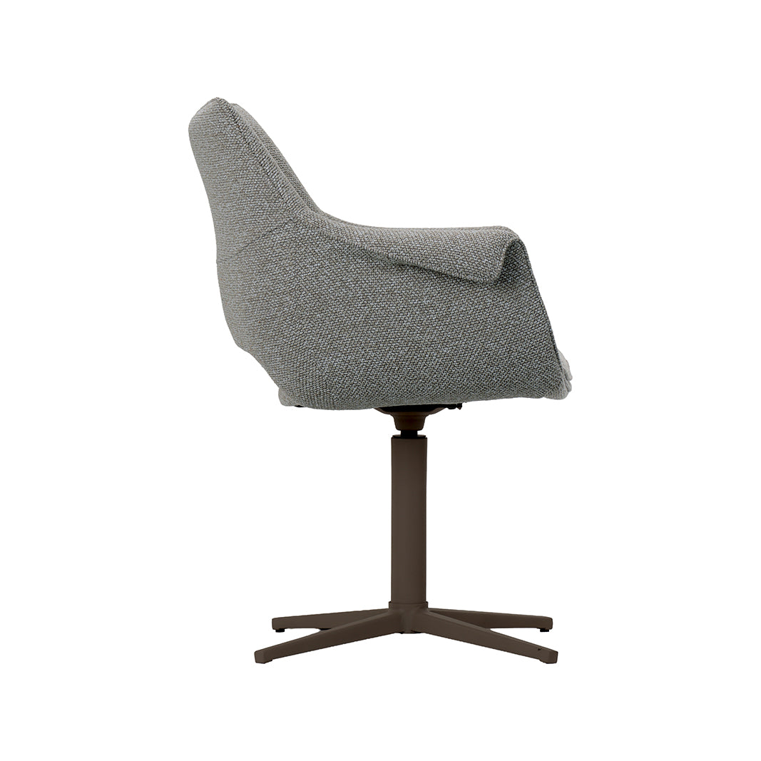 Eetkamerstoel Nozomi - Mushroom - Royal Boucle - Brons Metalen Frame