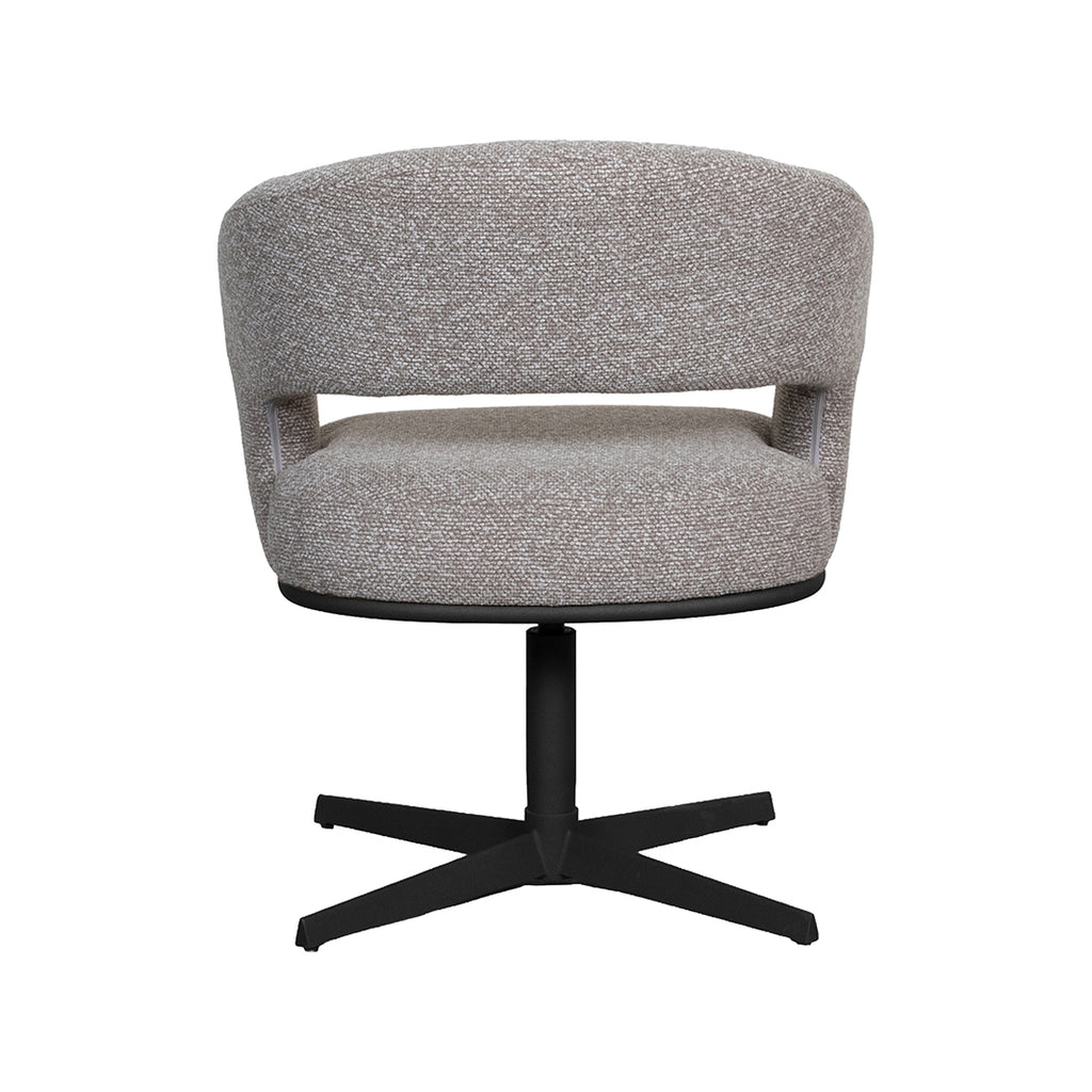 Eetkamerstoel Monaco - Mushroom - Royal Boucle - Zwart Metalen Frame
