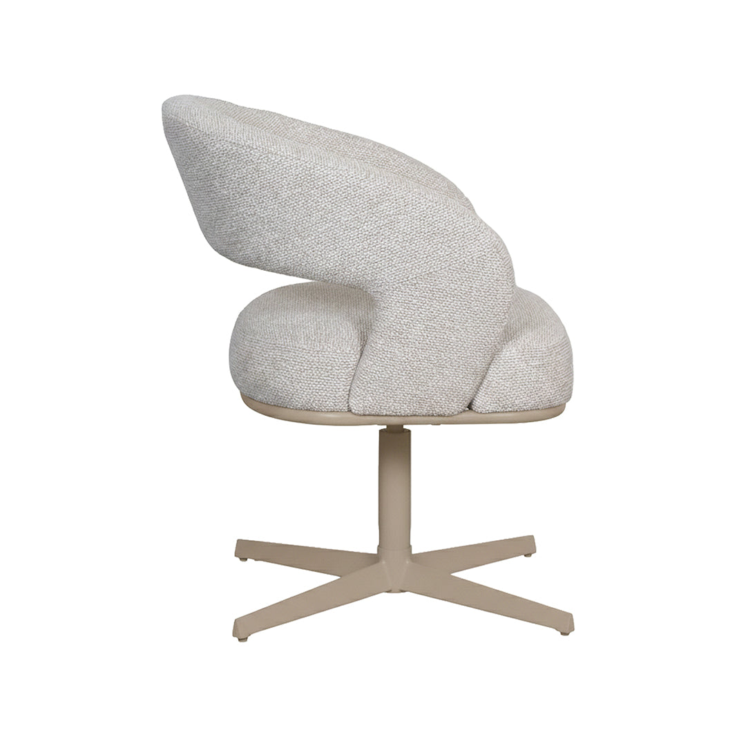 Eetkamerstoel Monaco - Naturel - Royal Boucle - Taupe Metalen Frame