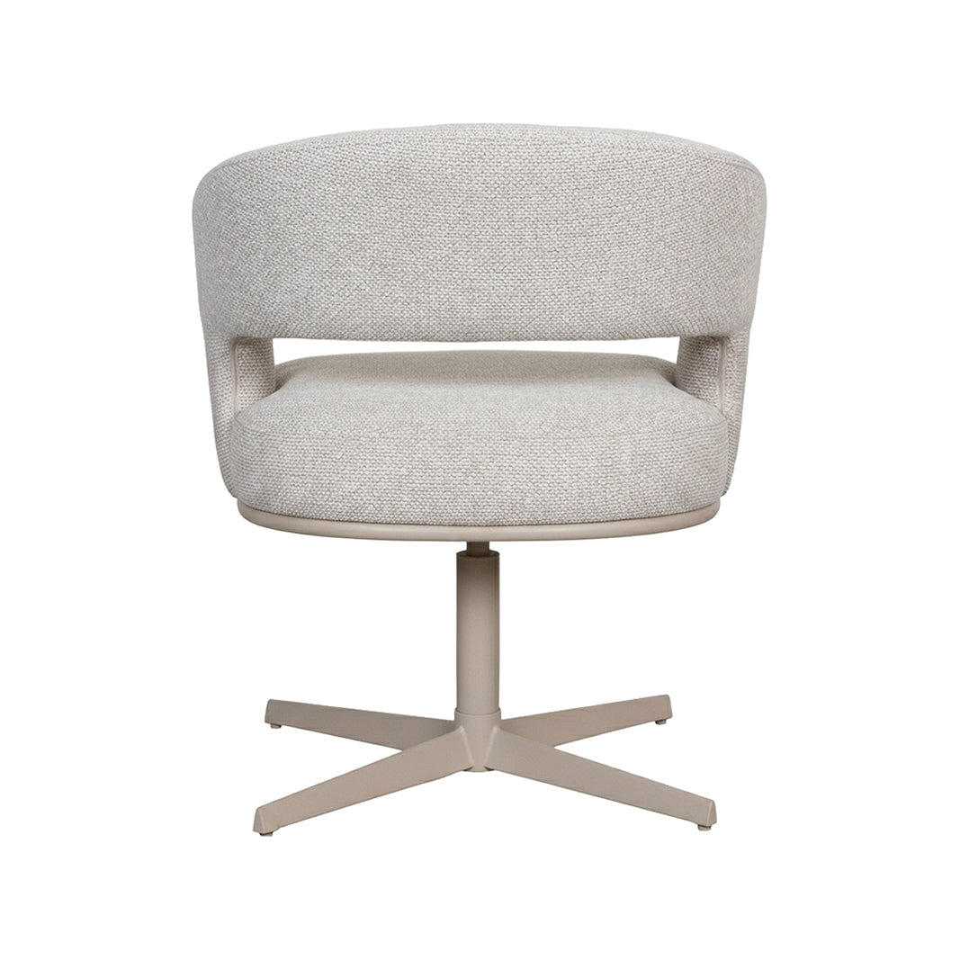 Eetkamerstoel Monaco - Naturel - Royal Boucle - Taupe Metalen Frame