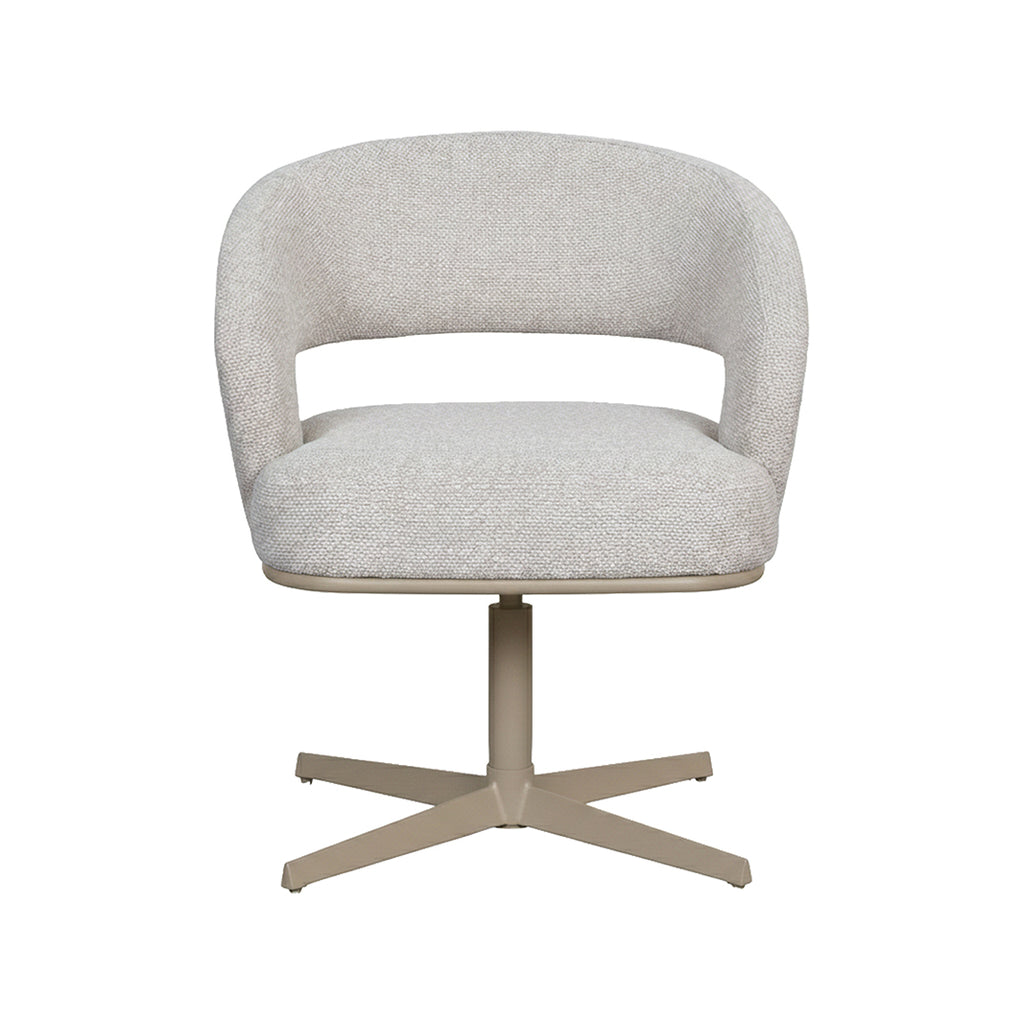 Eetkamerstoel Monaco - Naturel - Boucle - Taupe Metalen Frame