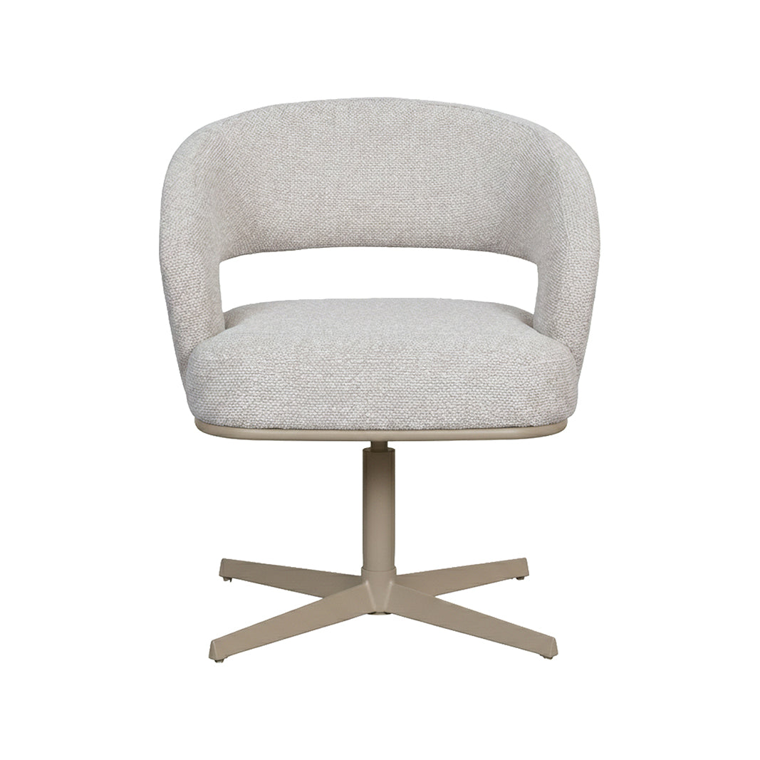 Eetkamerstoel Monaco - Naturel - Boucle - Taupe Metalen Frame