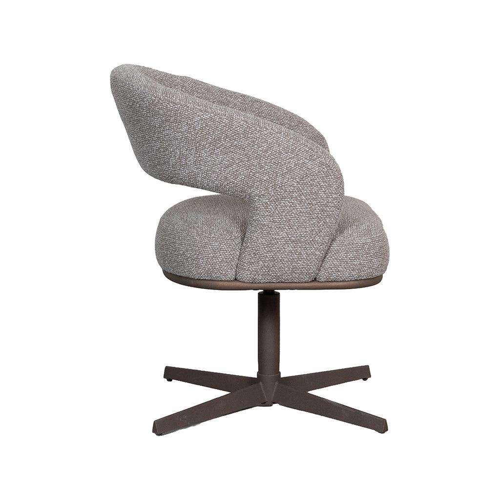 Eetkamerstoel Monaco - Mushroom - Royal Boucle - Brons Metalen Frame