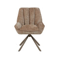 Eetkamerstoel Reims - Taupe - Chenille - Brons Metalen Frame
