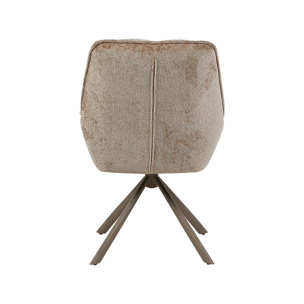 Eetkamerstoel Reims - Taupe - Chenille - Brons Metalen Frame