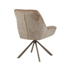 Eetkamerstoel Reims - Taupe - Chenille - Brons Metalen Frame