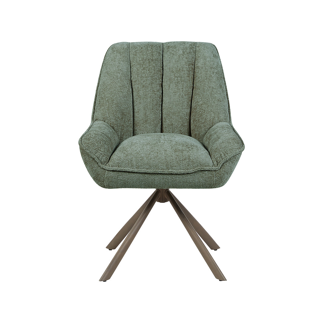 Eetkamerstoel Reims - Hunter - Chenille - Brons Metalen Frame