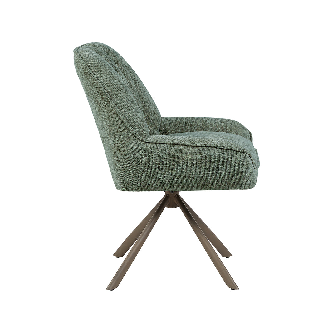 Eetkamerstoel Reims - Hunter - Chenille - Brons Metalen Frame