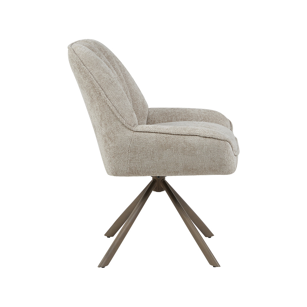 Eetkamerstoel Reims - Naturel - Haga - Brons Metalen Frame