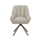 Eetkamerstoel Reims - Naturel - Chenille - Brons Metalen Frame
