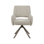 Eetkamerstoel Bergerac - Naturel - Chenille - Brons Metalen Frame